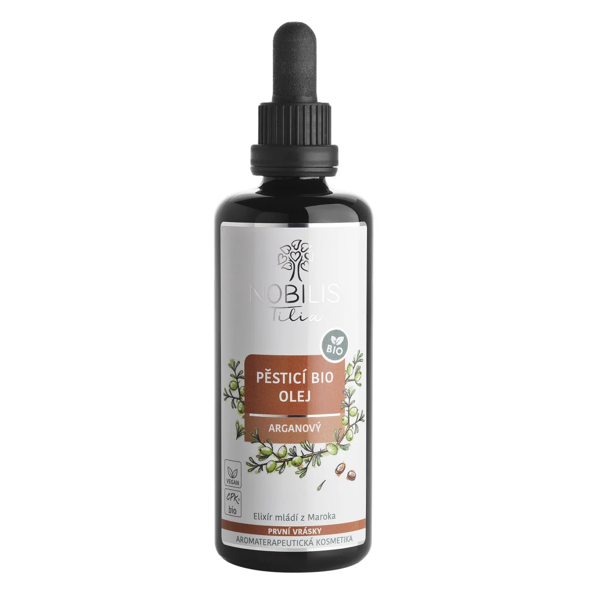 Pěsticí BIO olej arganový 100 ml fialové sklo