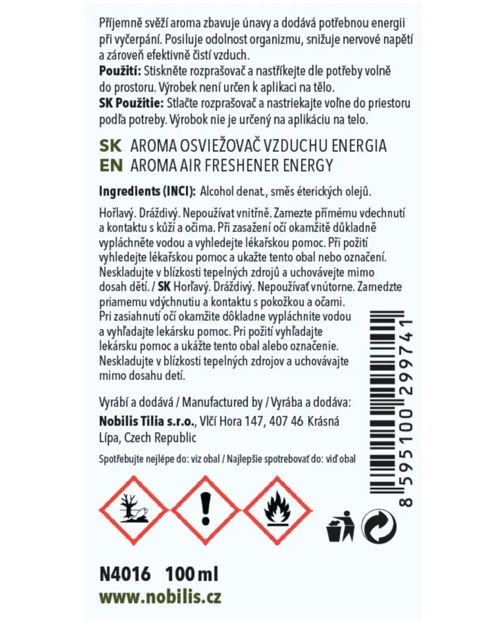 Aroma osvěžovač vzduchu Energie 100 ml