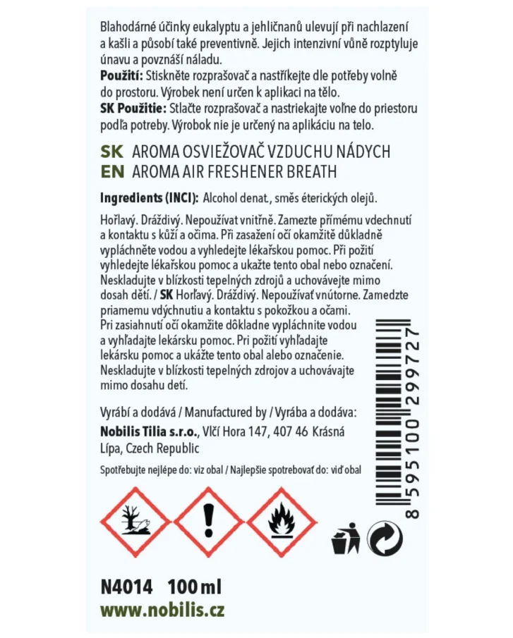 Aroma osvěžovač vzduchu Nádech 100 ml