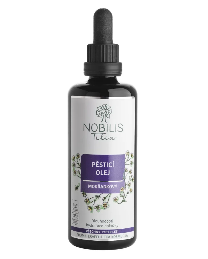 Pěsticí olej mokřadkový 100 ml fialové sklo