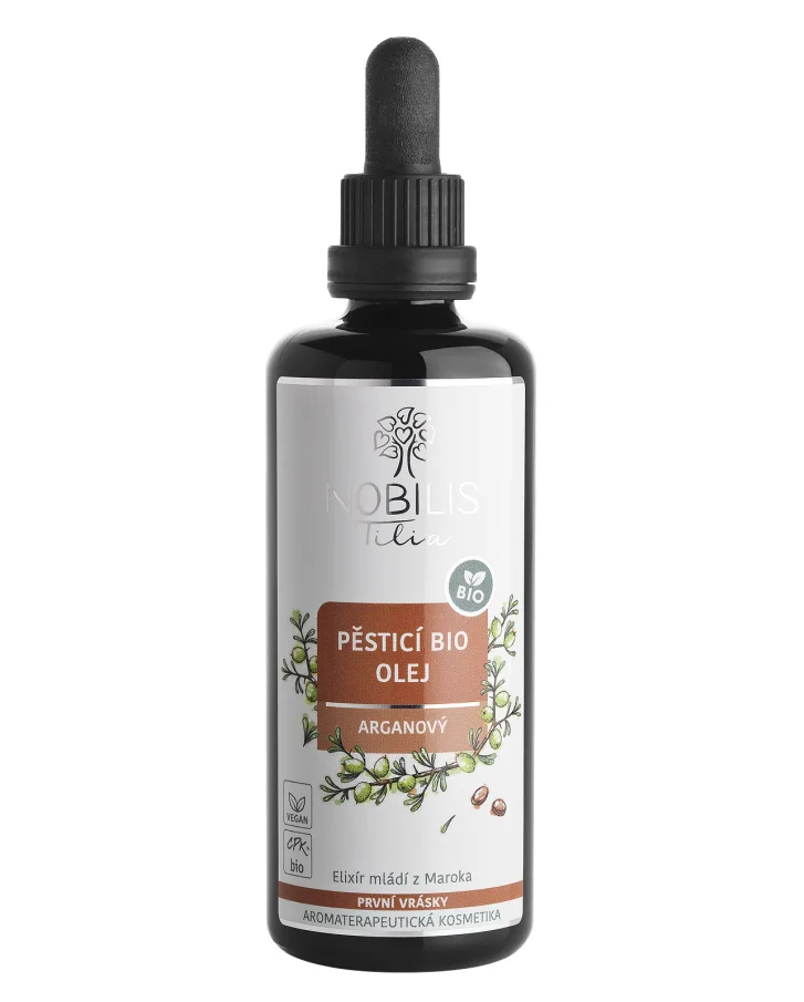 Pěsticí BIO olej arganový 100 ml fialové sklo